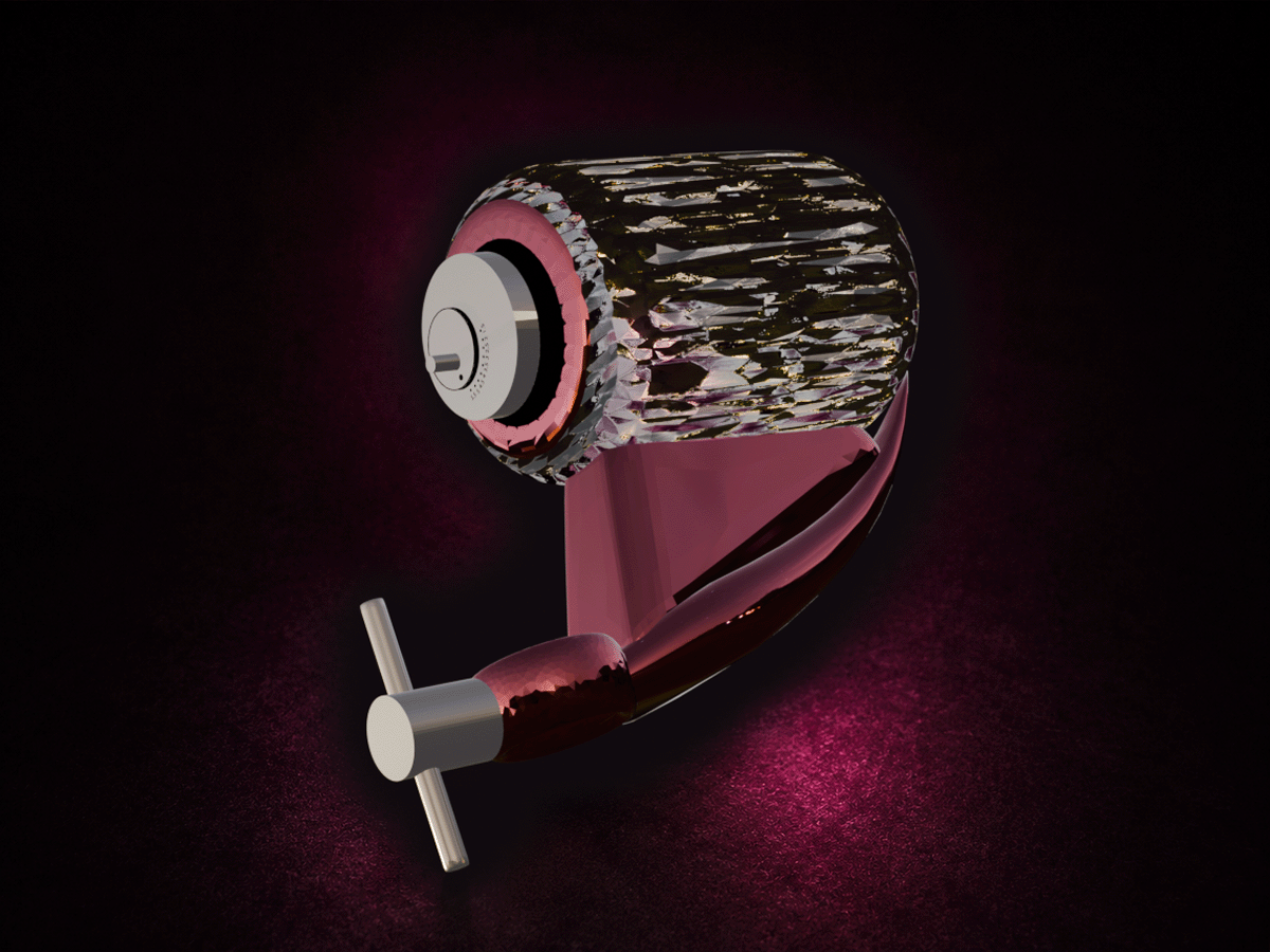Final 3D visualization of the Medusa rotary tattoo machine