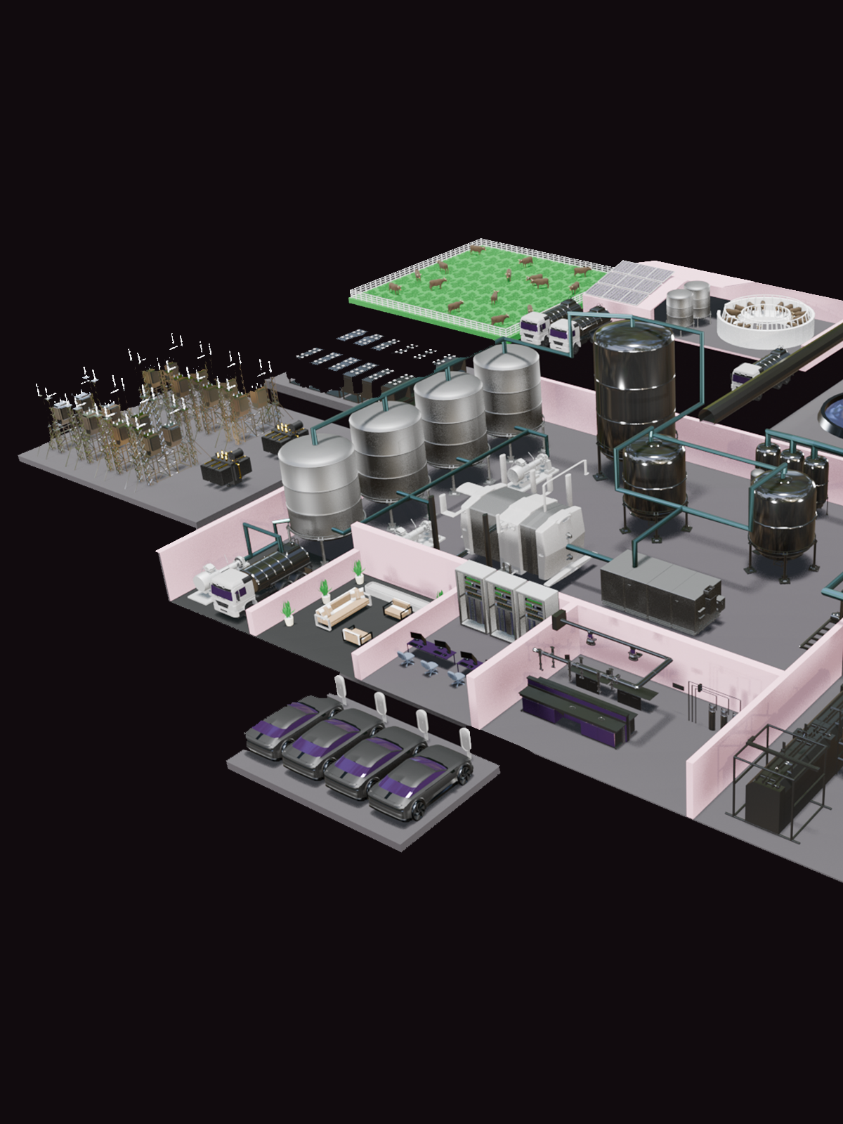 Interactive dairy plant visualization